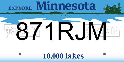 871RJM Minnesota License Plate