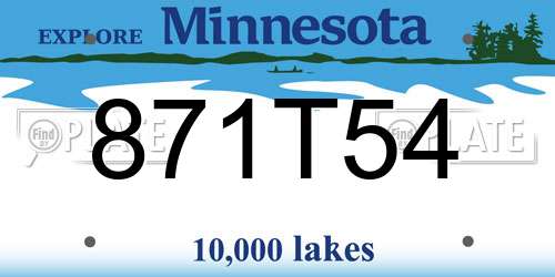 871T54 Minnesota License Plate
