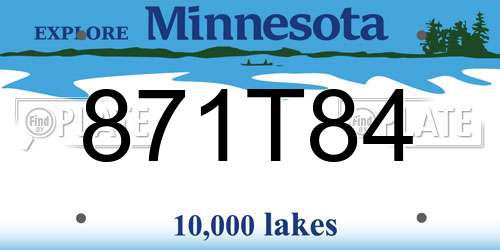 871T84 Minnesota License Plate