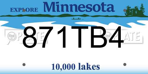 871TB4 Minnesota License Plate