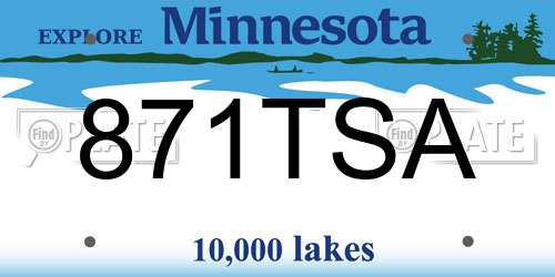 871TSA Minnesota License Plate
