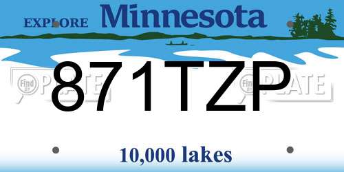 871TZP Minnesota License Plate