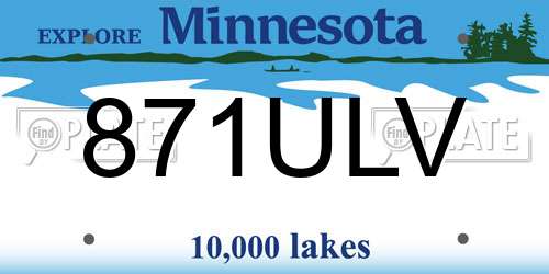 871ULV Minnesota License Plate