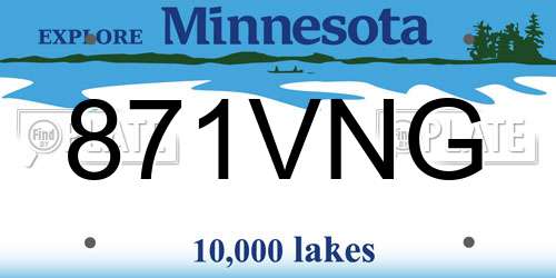871VNG Minnesota License Plate