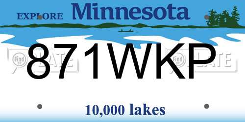871WKP Minnesota License Plate