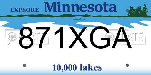 871XGA Minnesota License Plate