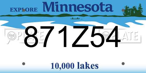 871Z54 Minnesota License Plate
