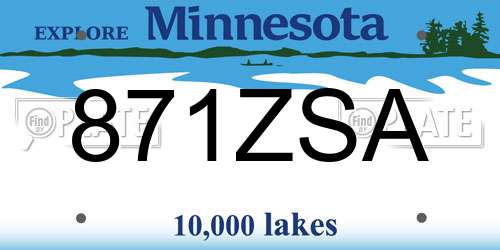 871ZSA Minnesota License Plate