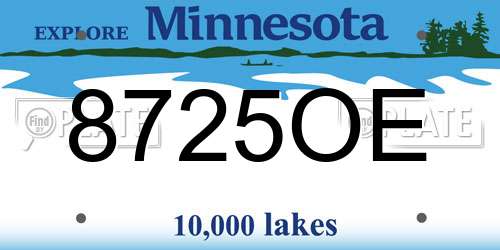 8725OE Minnesota License Plate