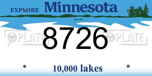 8726 Minnesota License Plate