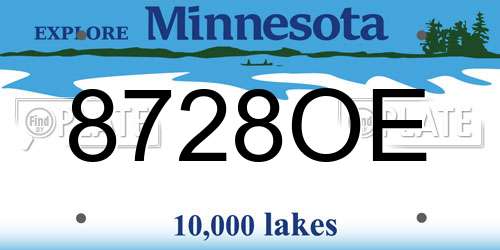 8728OE Minnesota License Plate