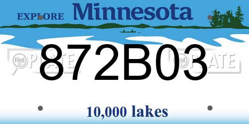 872B03 Minnesota License Plate