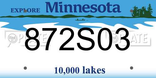 872S03 Minnesota License Plate