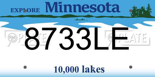 8733LE Minnesota License Plate