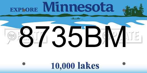 8735BM Minnesota License Plate