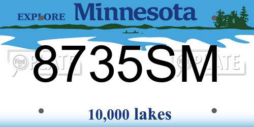 8735SM Minnesota License Plate