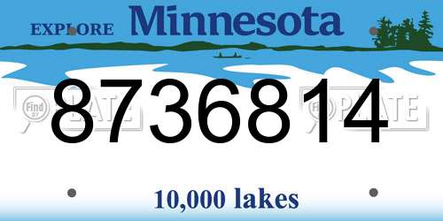 8736814 Minnesota License Plate