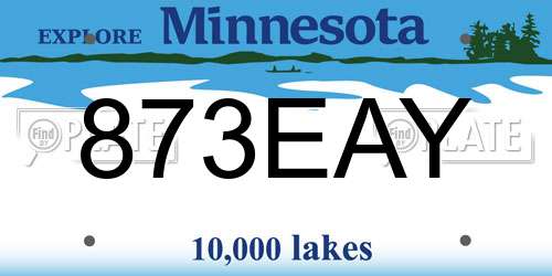 873EAY Minnesota License Plate