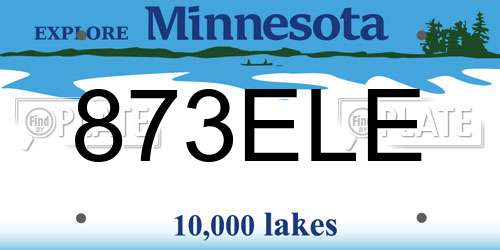 873ELE Minnesota License Plate