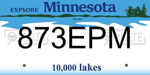 873EPM Minnesota License Plate