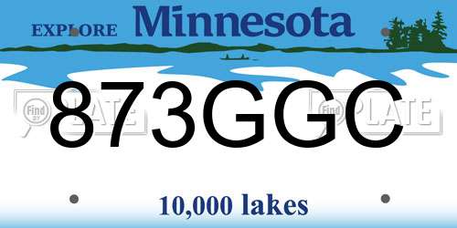 873GGC Minnesota License Plate