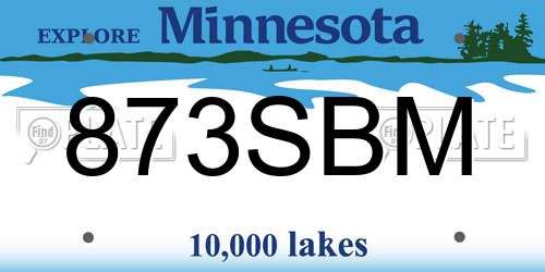 873SBM Minnesota License Plate