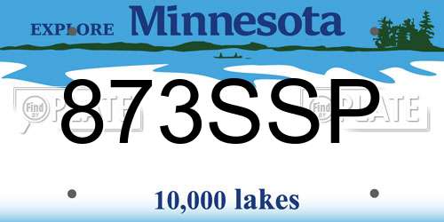 873SSP Minnesota License Plate