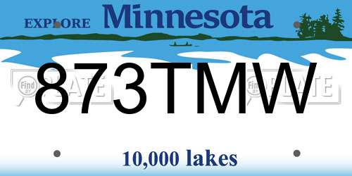 873TMW Minnesota License Plate