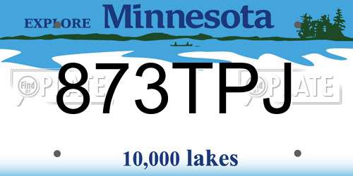 873TPJ Minnesota License Plate