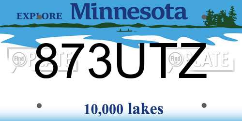 873UTZ Minnesota License Plate