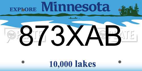 873XAB Minnesota License Plate