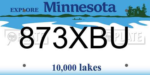 873XBU Minnesota License Plate