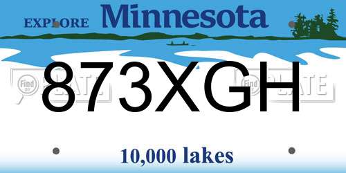 873XGH Minnesota License Plate