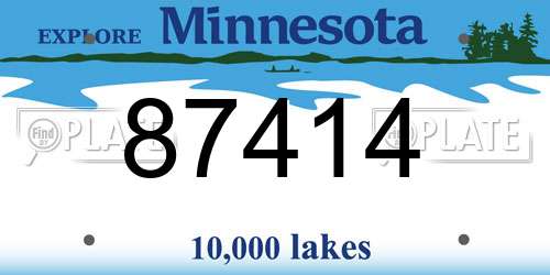 87414 Minnesota License Plate