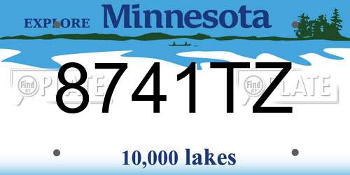 8741TZ Minnesota License Plate