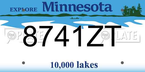8741ZT Minnesota License Plate