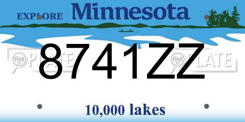 8741ZZ Minnesota License Plate
