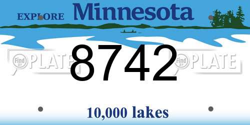 8742 Minnesota License Plate