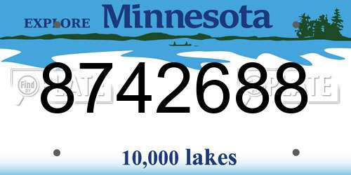 8742688 Minnesota License Plate