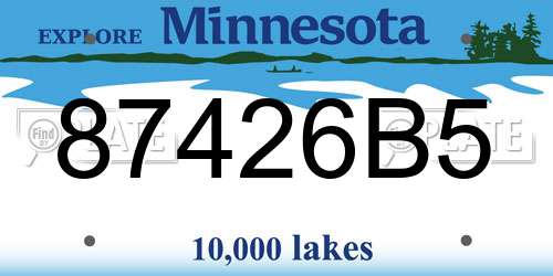87426B5 Minnesota License Plate