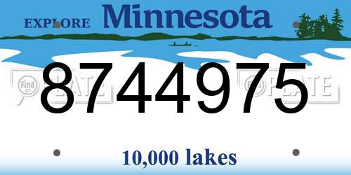 8744975 Minnesota License Plate