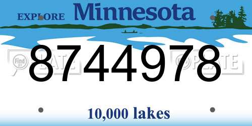 8744978 Minnesota License Plate