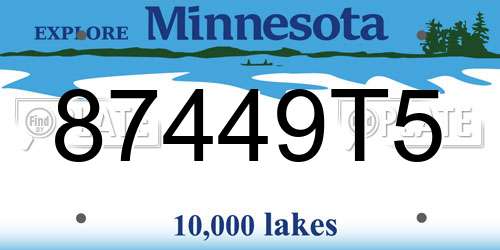87449T5 Minnesota License Plate