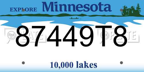 87449T8 Minnesota License Plate
