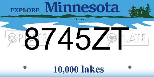 8745ZT Minnesota License Plate