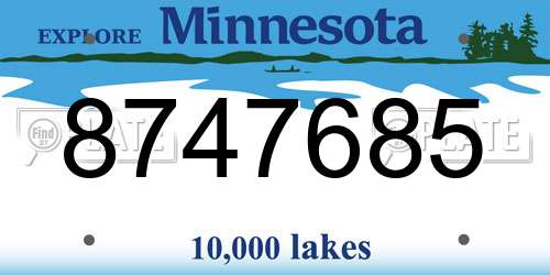 8747685 Minnesota License Plate