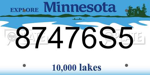87476S5 Minnesota License Plate