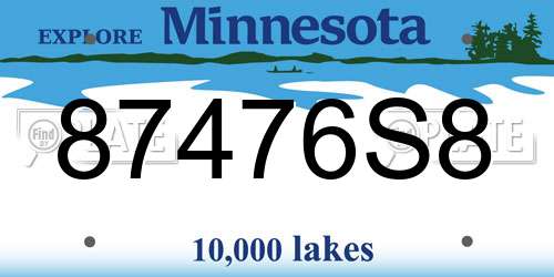 87476S8 Minnesota License Plate