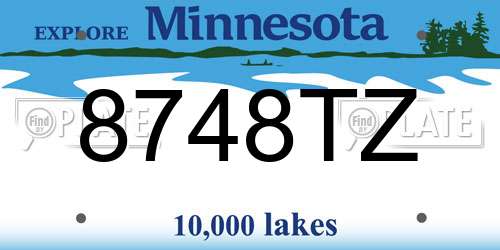 8748TZ Minnesota License Plate