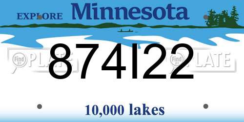 874I22 Minnesota License Plate